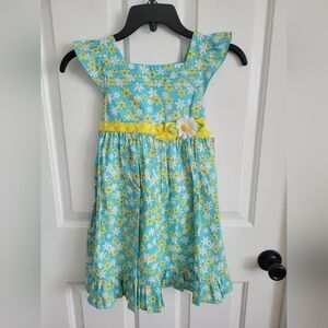 NWT Sophie Rose Girls Blue Yellow Floral Dress Size 6X